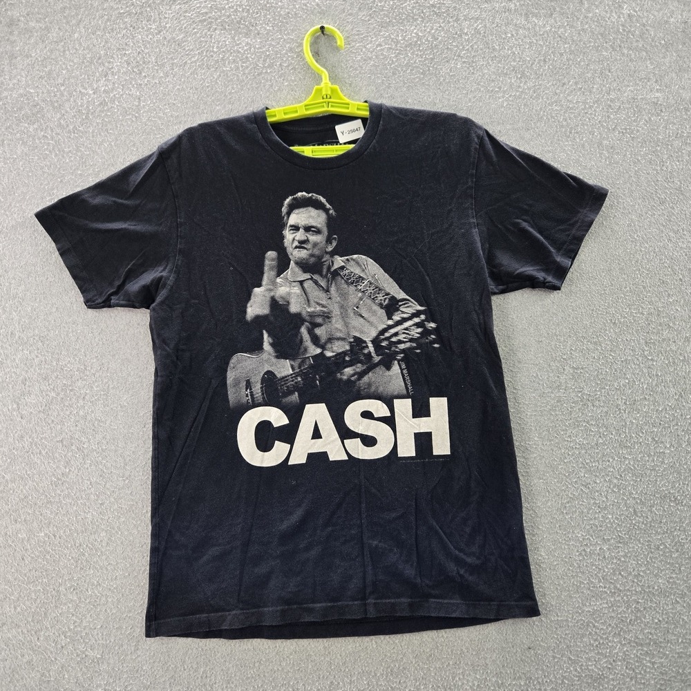 Jim‎ Marshall Clothing Men Shirt M Black Graphic Print Johnny Cash Grunge